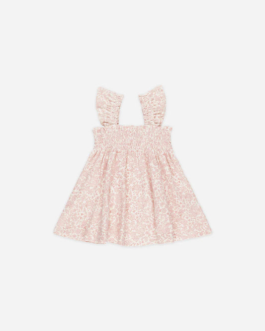 Smocked Jersey Dress in Pink Blossom - Doodlebug's Children's Boutique
