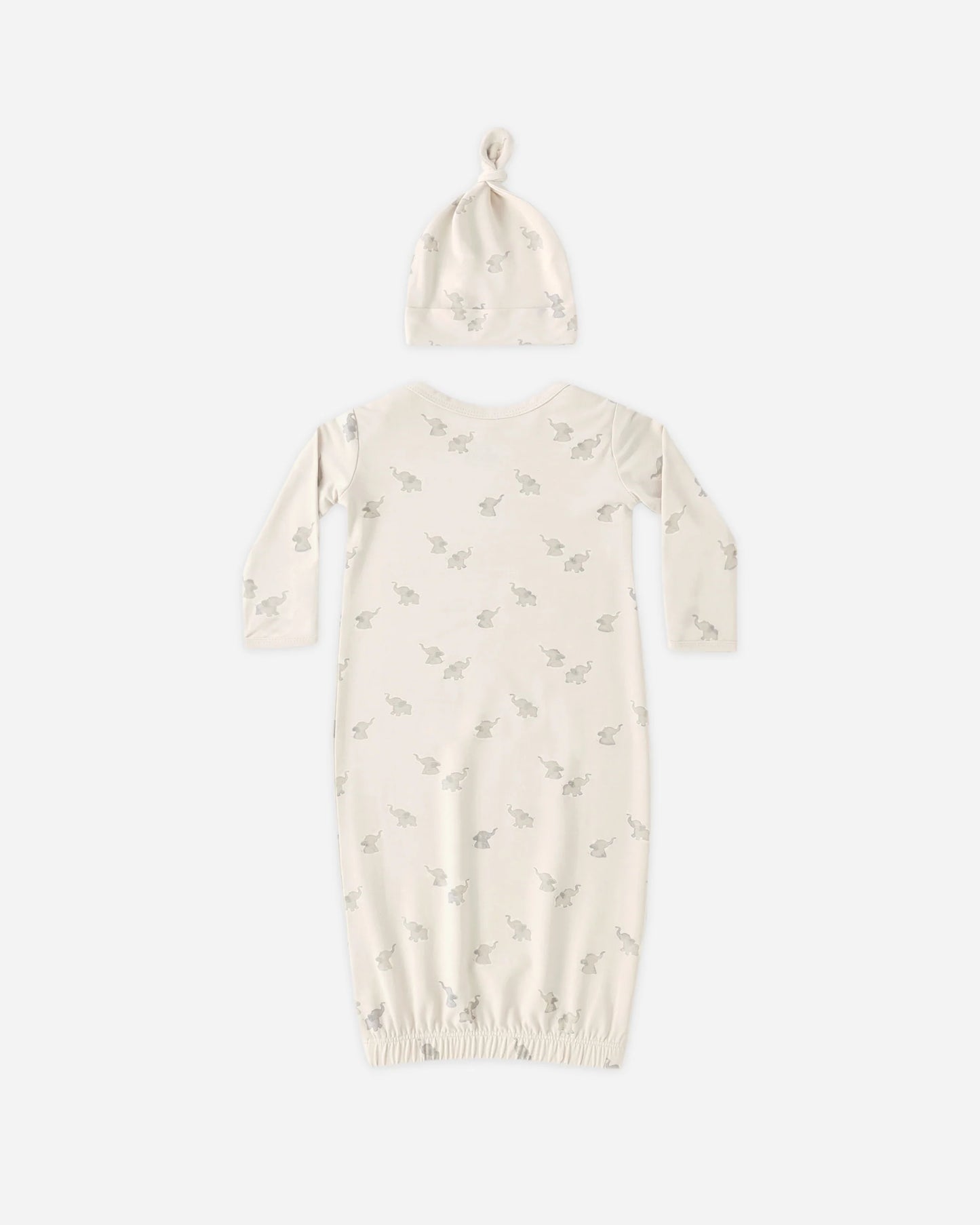 Bamboo Baby Gown & Hat Set in Elephants - Doodlebug's Children's Boutique