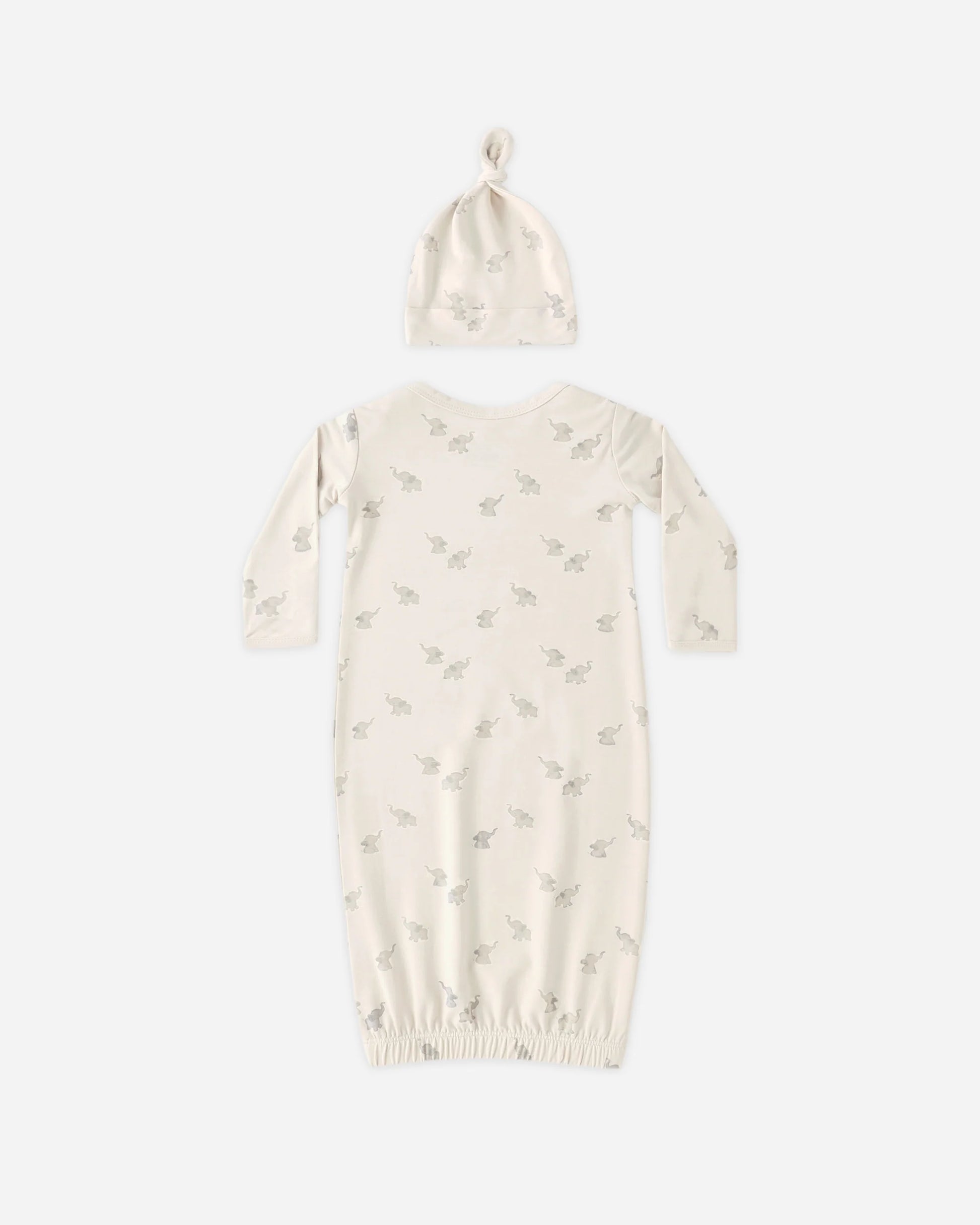 Bamboo Baby Gown & Hat Set in Elephants - Doodlebug's Children's Boutique