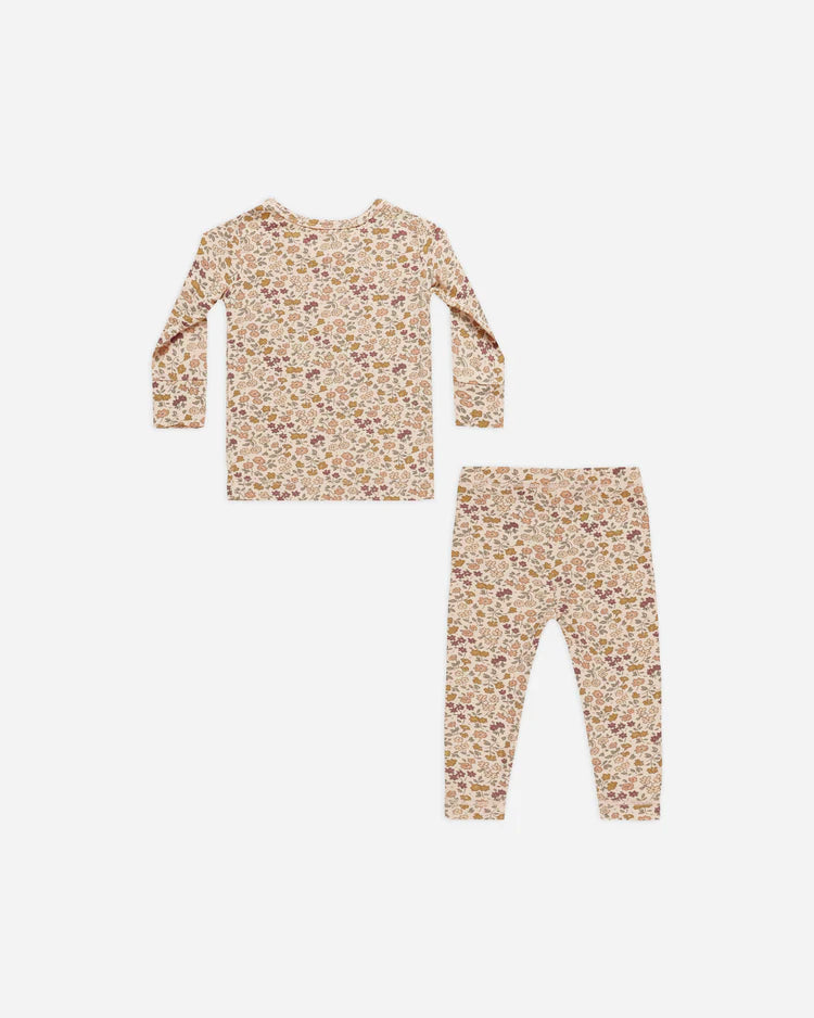 Bamboo Long Sleeve Pajama Set in Posy  - Doodlebug's Children's Boutique