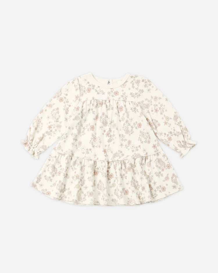 Tiered Jersey Dress in Floral Vine