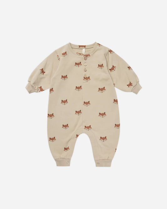 Relaxed Fleece Jumpsuit in Foxes  - Doodlebug's Children's Boutique