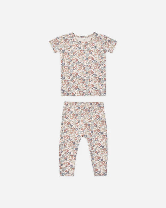 Bamboo Short Sleeve Pajama Set in Bloom  - Doodlebug's Children's Boutique