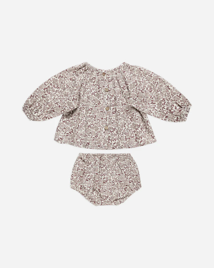 Cici Set in Mauve Ditsy  - Doodlebug's Children's Boutique