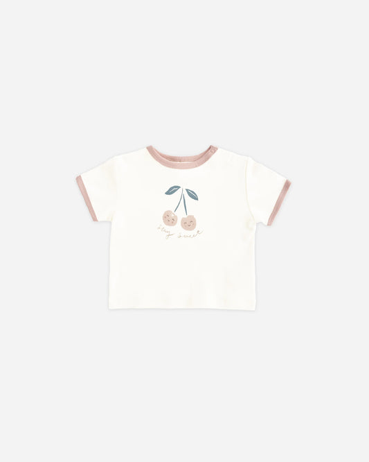 Ringer Tee in Cherry - Doodlebug's Children's Boutique