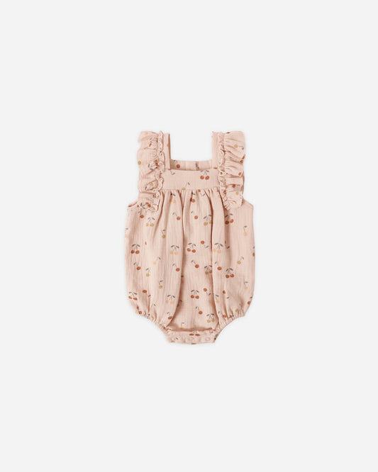Maya Romper in Cherries - Doodlebug's Children's Boutique