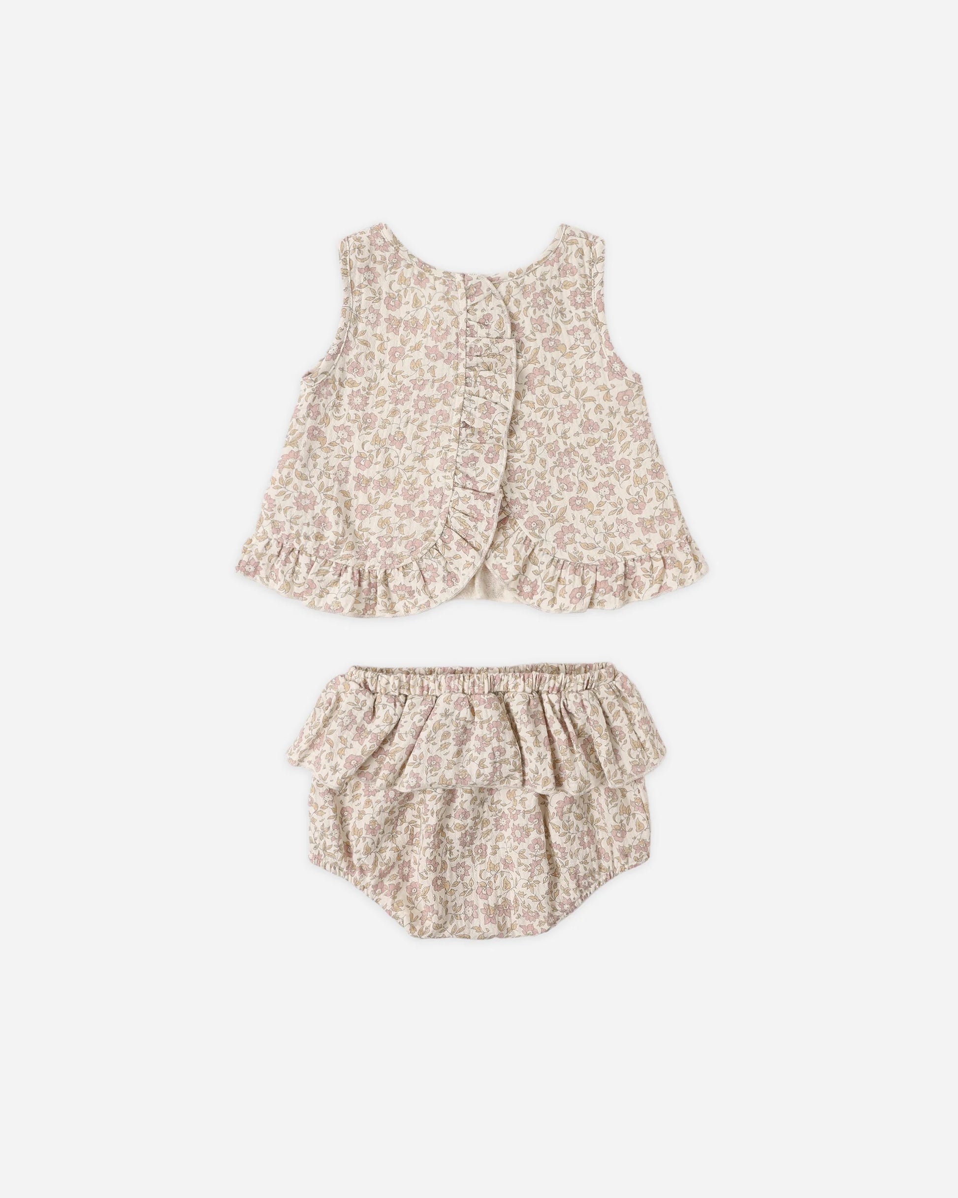 Ruffled Tulip Top + Bloomer Set in Dahlia - Doodlebug's Children's Boutique