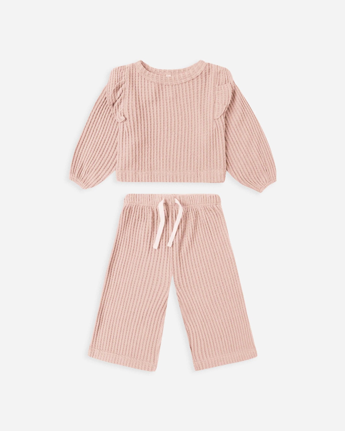 Ruffle Cozy Set in Rose - Doodlebug's Children's Boutique