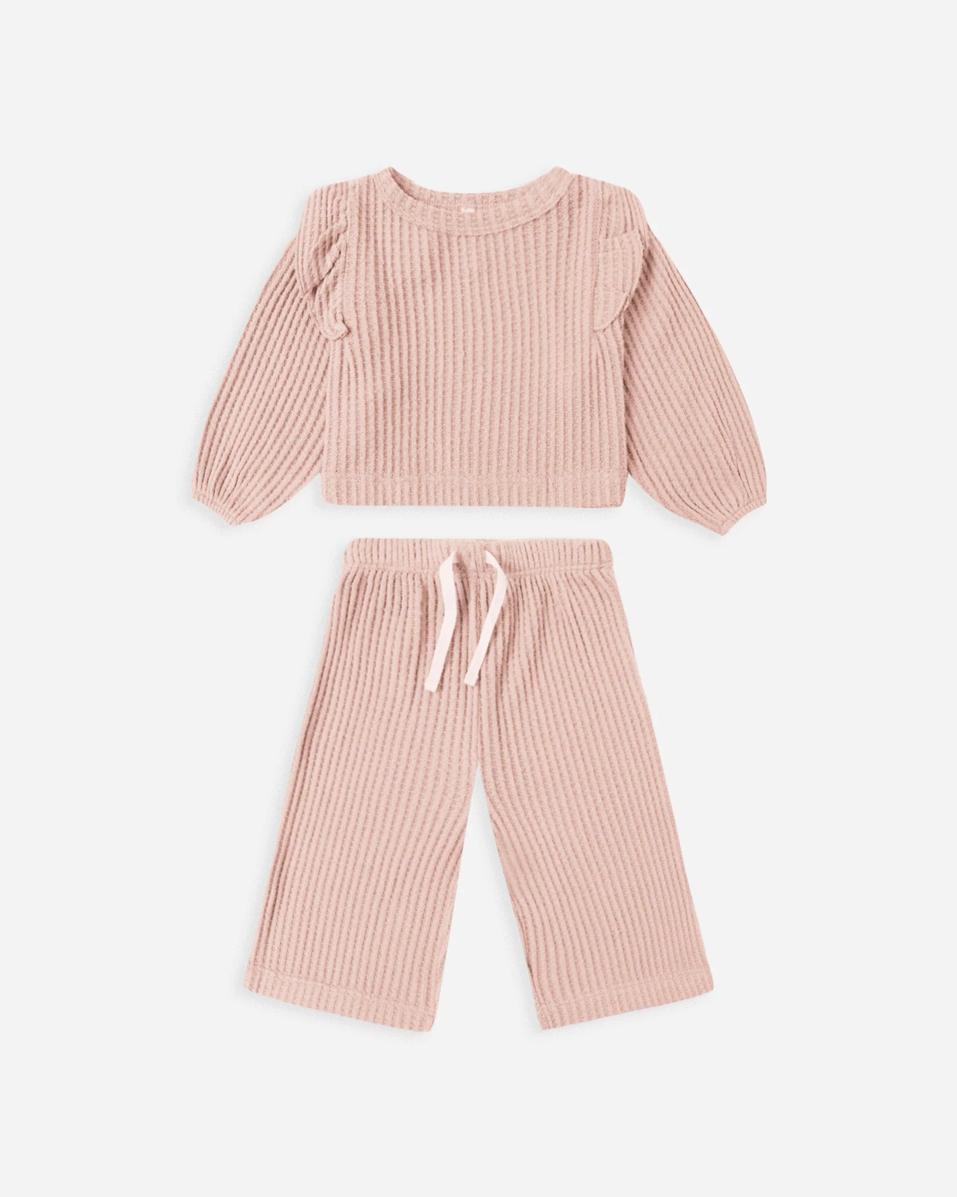Ruffle Cozy Set in Rose - Doodlebug's Children's Boutique