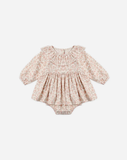 Thalia Romper in Pink Blossom - Doodlebug's Children's Boutique