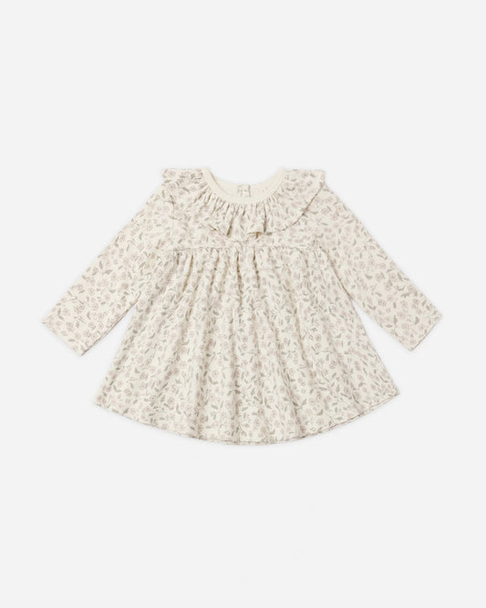 Ruffle Collar Jersey Dress in Floret - Doodlebug's Children's Boutique