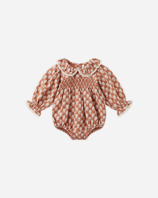 Callie Romper in Holiday Fleur - Doodlebug's Children's Boutique