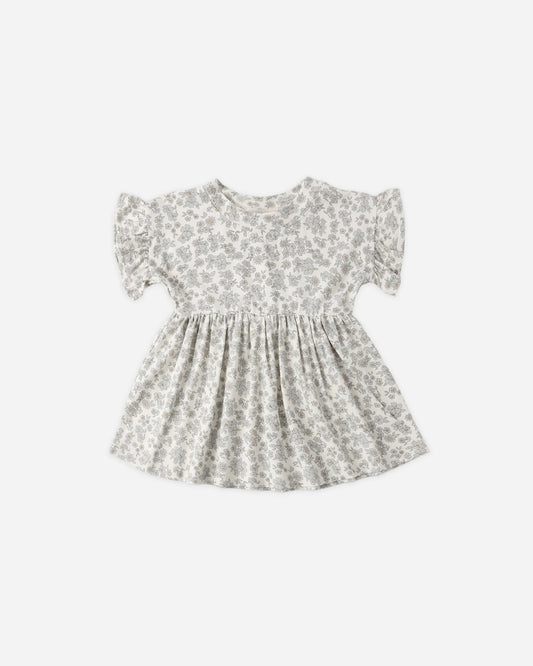 Bamboo Babydoll Dress in Blue Floral - Doodlebug's Children's Boutique