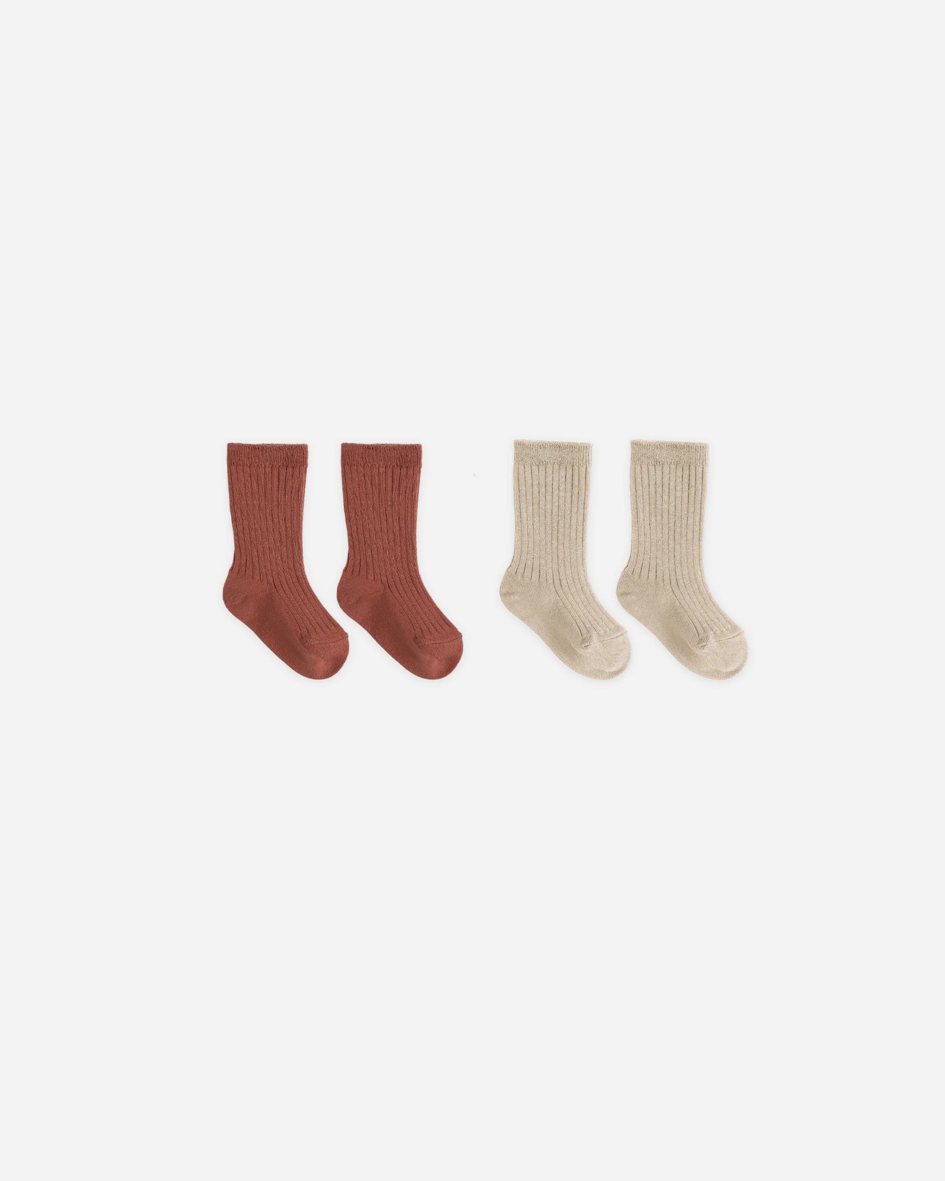 Socks Set in Cranberry & Oat - Doodlebug's Children's Boutique