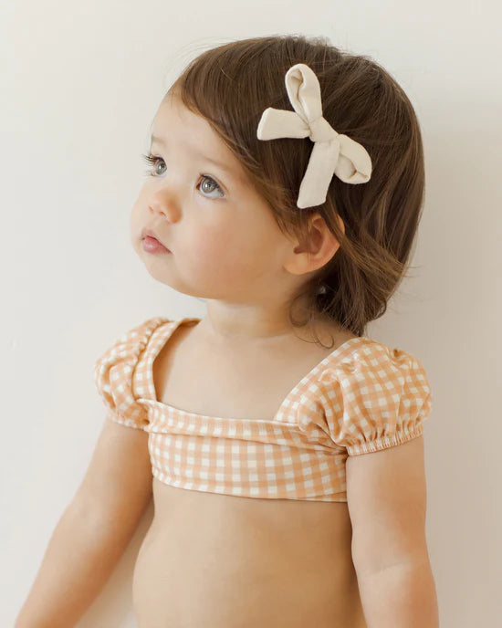Bow with Clip Set in Lagoon, Melon, Ivory  - Doodlebug's Children's Boutique