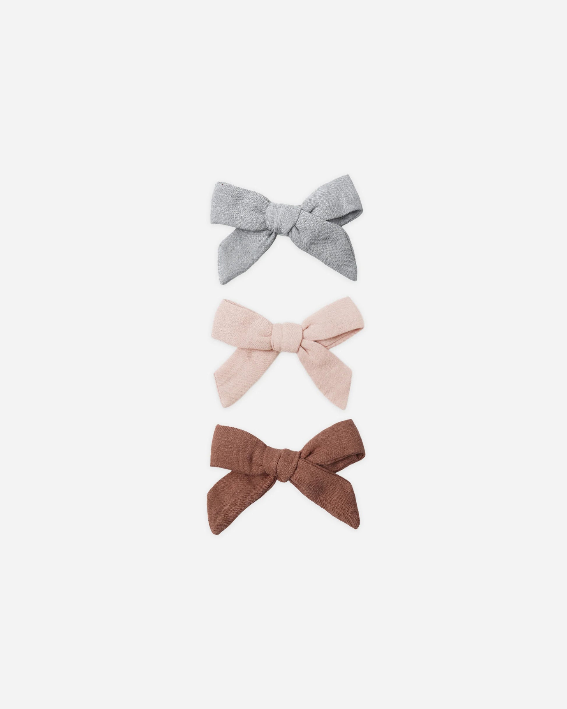 Bow with Clip Set in Sky, Blush, Poppy - Doodlebug's Children's Boutique