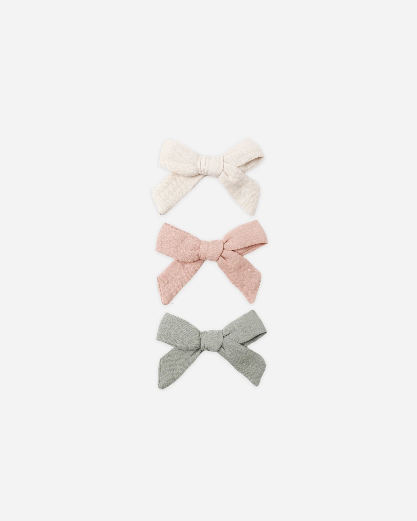 Bow with Clip Set in Natural, Fern, Rose - Doodlebug's Children's Boutique