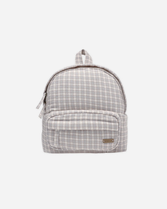 Mini Backpack in Blue Gingham