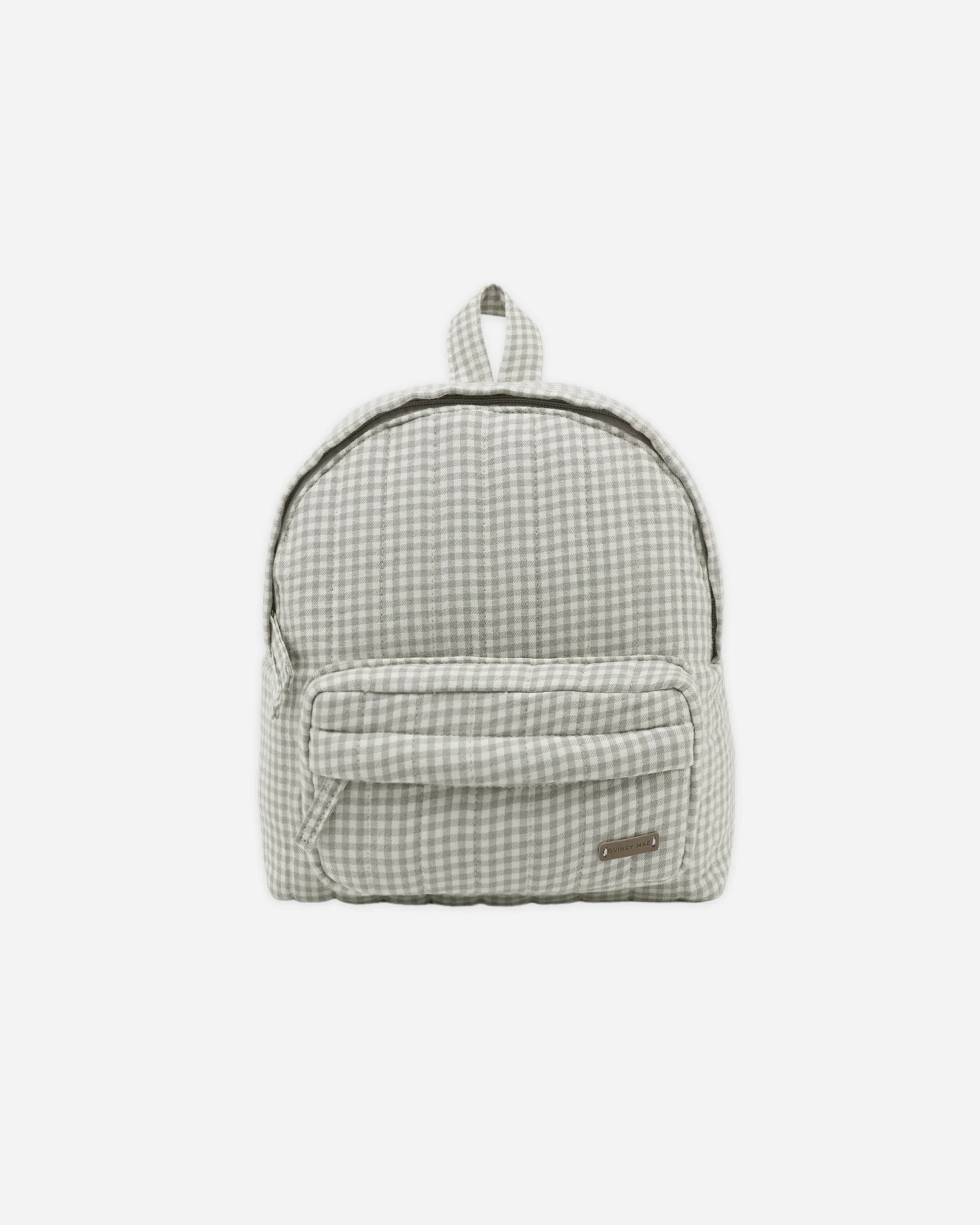 Quincy Mae Mini Backpack Sage Gingham