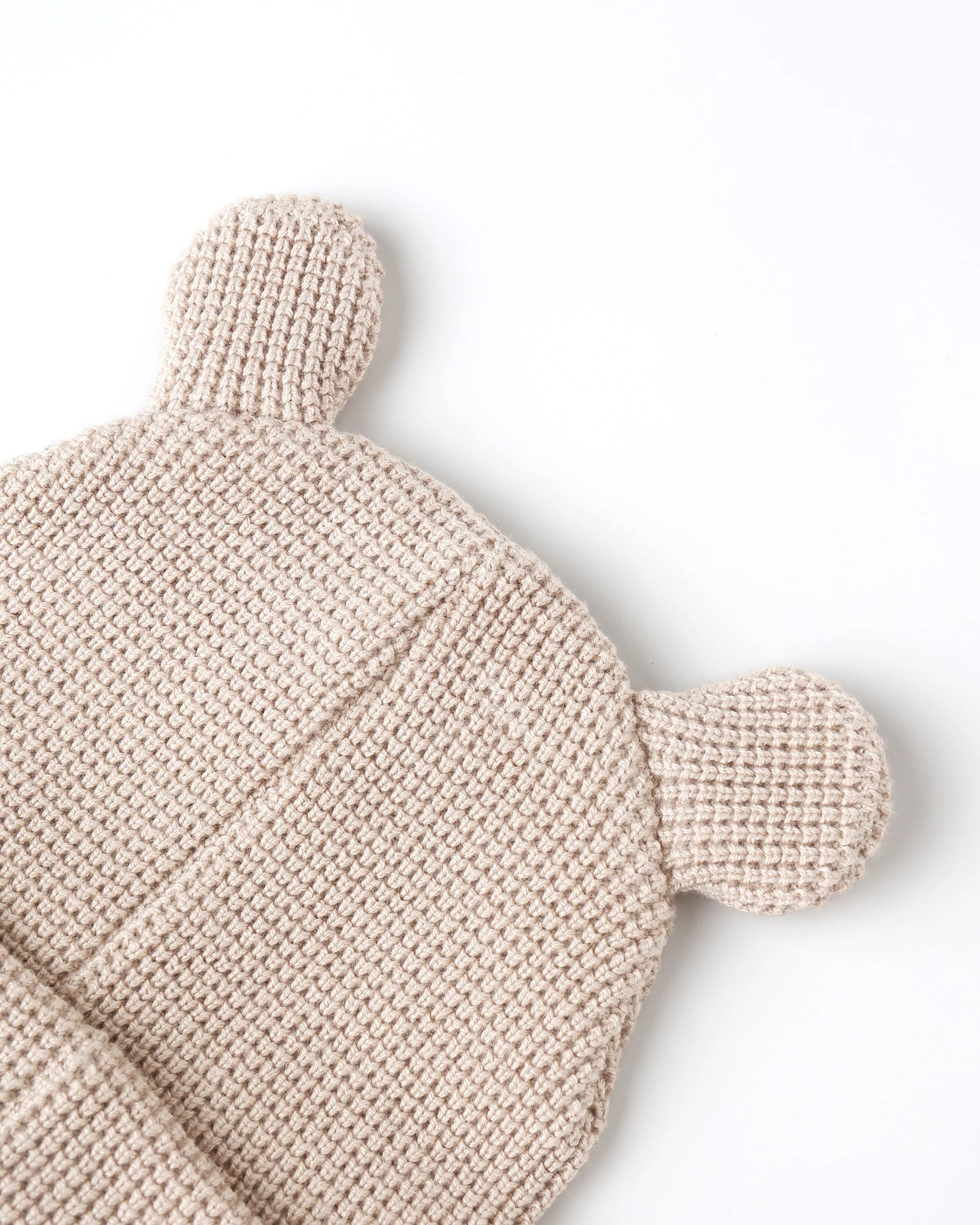 Baby Bear Beanie in Knit Oat - Doodlebug's Children's Boutique