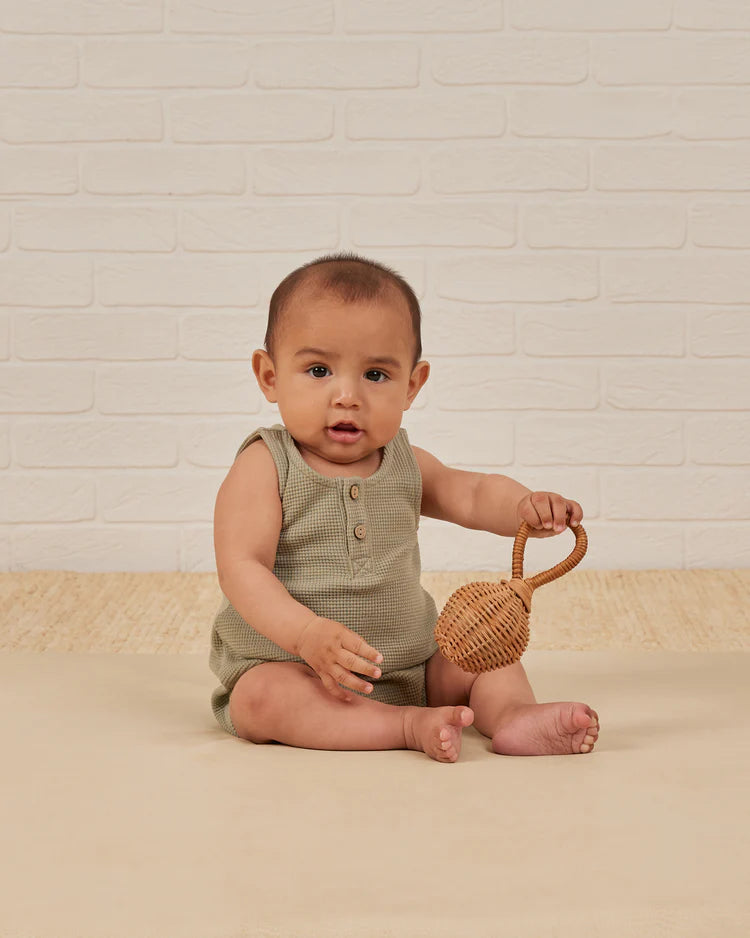 Sleeveless Bubble Romper in Sage  - Doodlebug's Children's Boutique