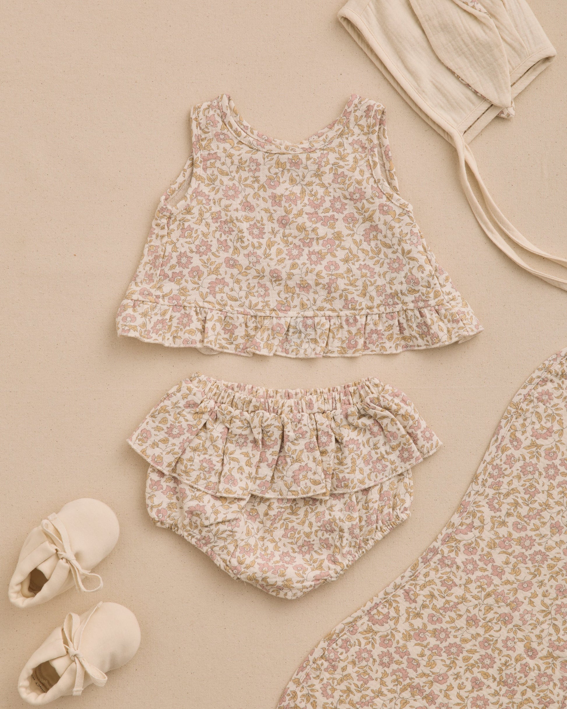 Ruffled Tulip Top + Bloomer Set in Dahlia - Doodlebug's Children's Boutique