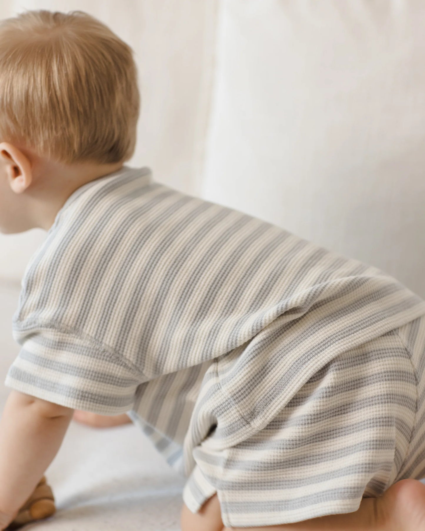 Waffle Shortie Set in Sky Stripe - Doodlebug's Children's Boutique