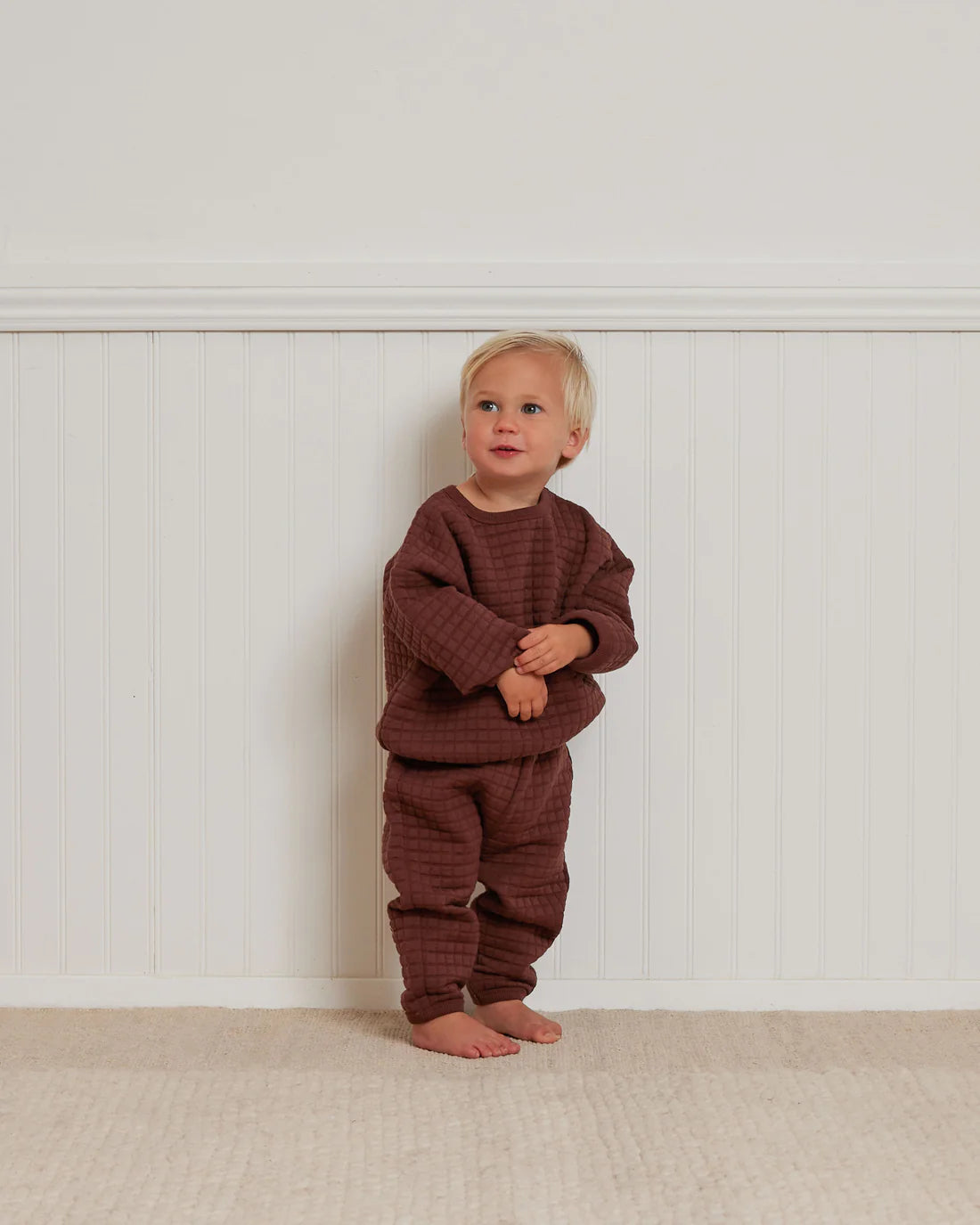 Quilted Sweater + Pant Set in Plum  - Doodlebug's Children's Boutique