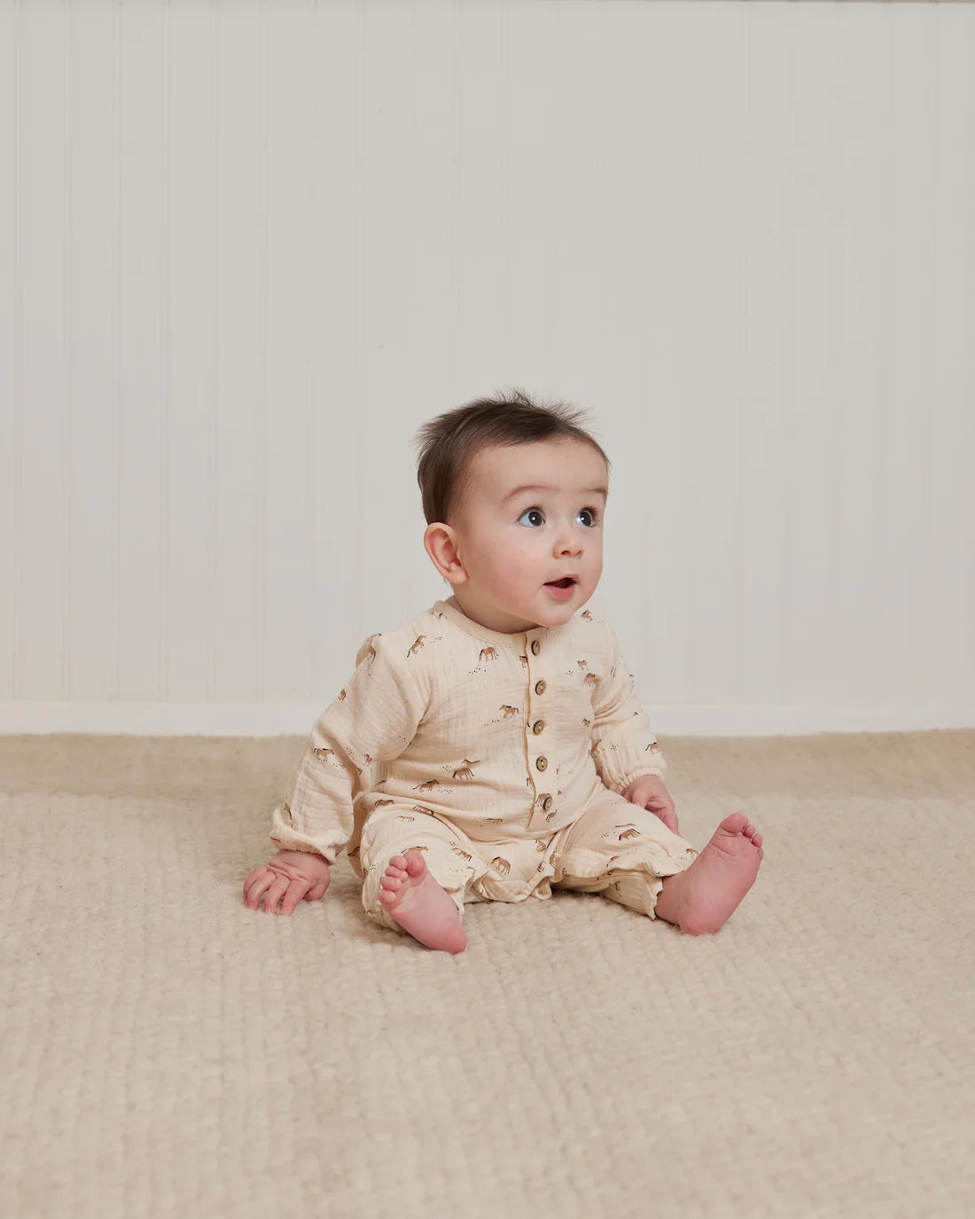 Woven Jumpsuit in Horses  - Doodlebug's Children's Boutique