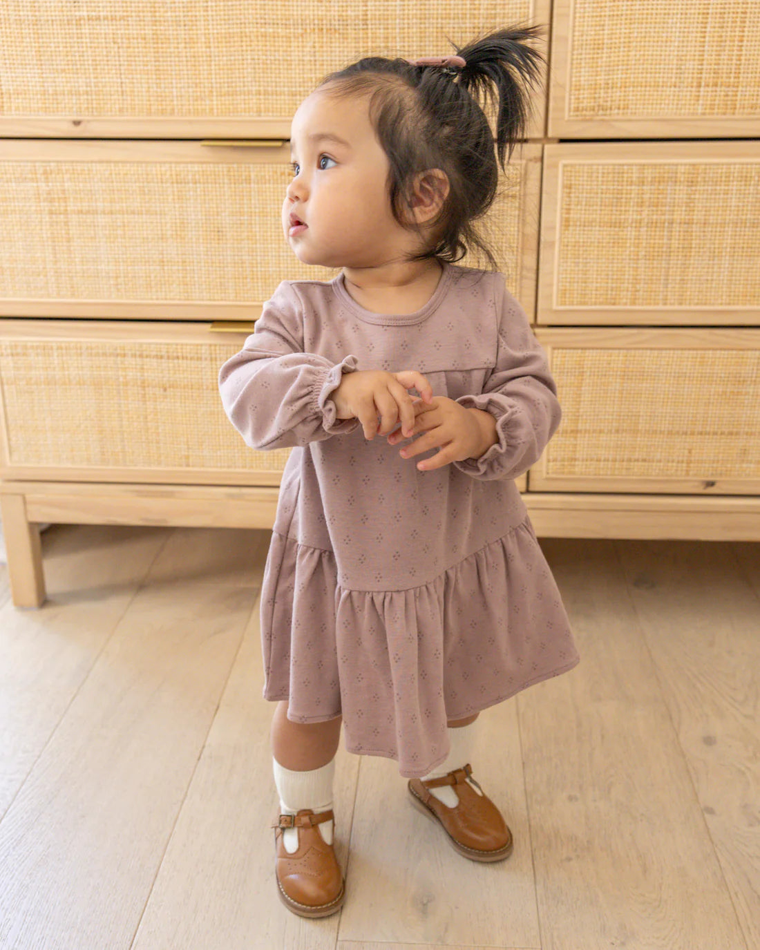 Tiered Jersey Dress in Dotty  - Doodlebug's Children's Boutique