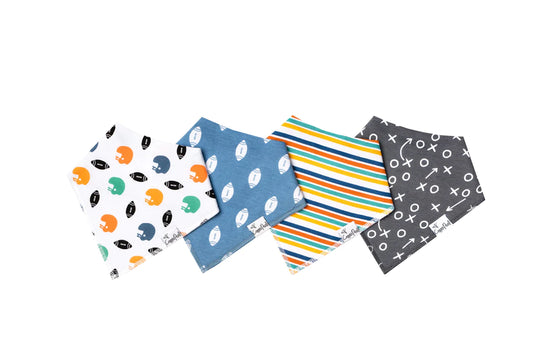 Quarterback 4 Pack Bandana Bibs  - Doodlebug's Children's Boutique