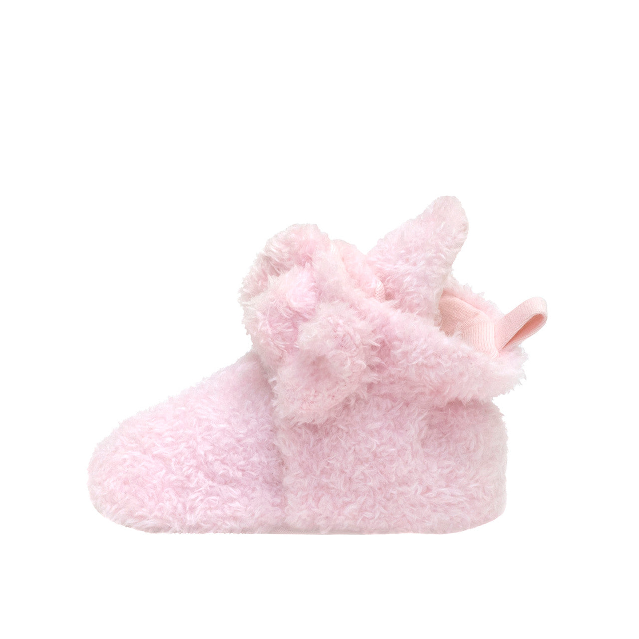 Plush Bow Snap Booties in Light Pink  - Doodlebug's Children's Boutique