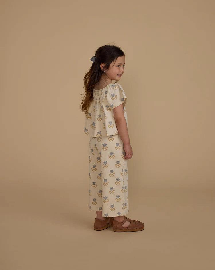 Wide Leg Pant in Flora  - Doodlebug's Children's Boutique