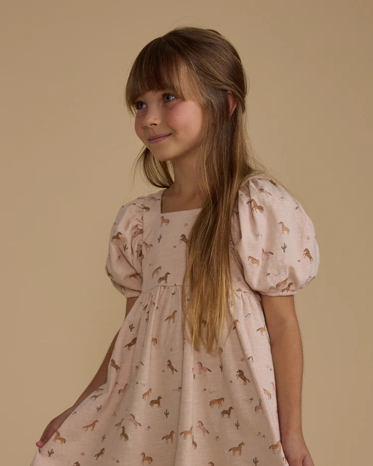 Brea Dress in Horses  - Doodlebug's Children's Boutique