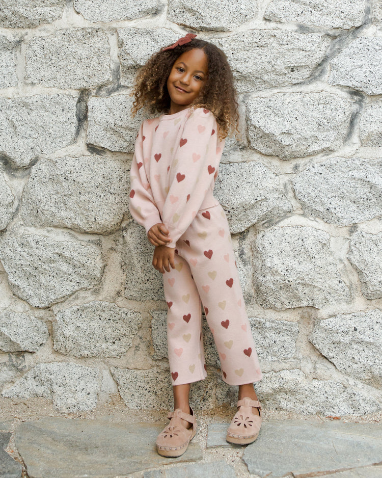 Jacquard Knit Set in Hearts  - Doodlebug's Children's Boutique