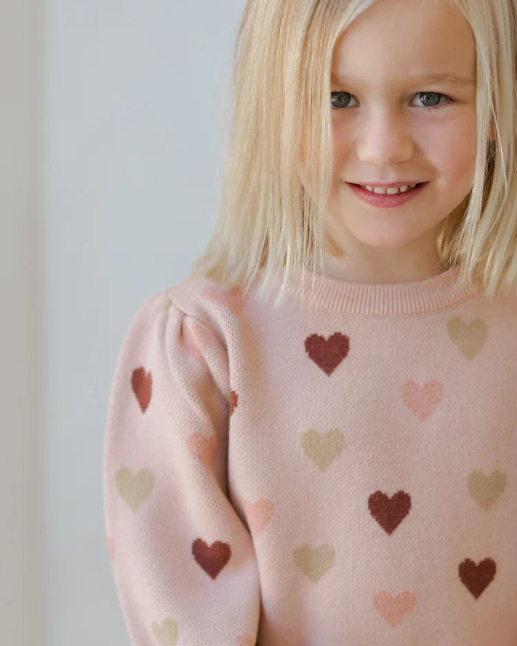 Jacquard Knit Set in Hearts  - Doodlebug's Children's Boutique