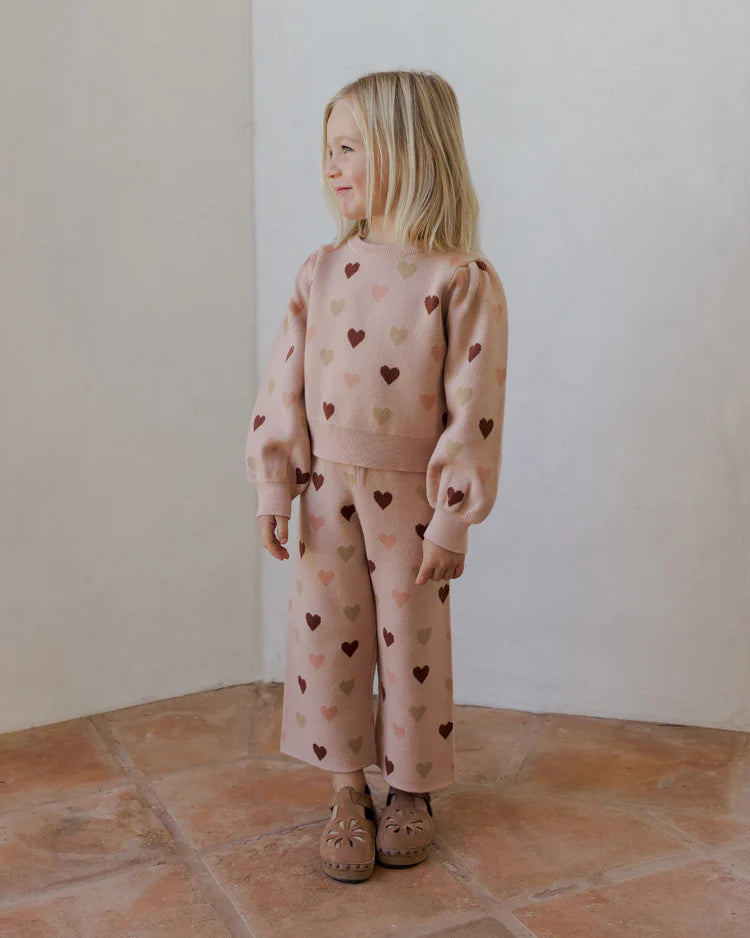 Jacquard Knit Set in Hearts  - Doodlebug's Children's Boutique