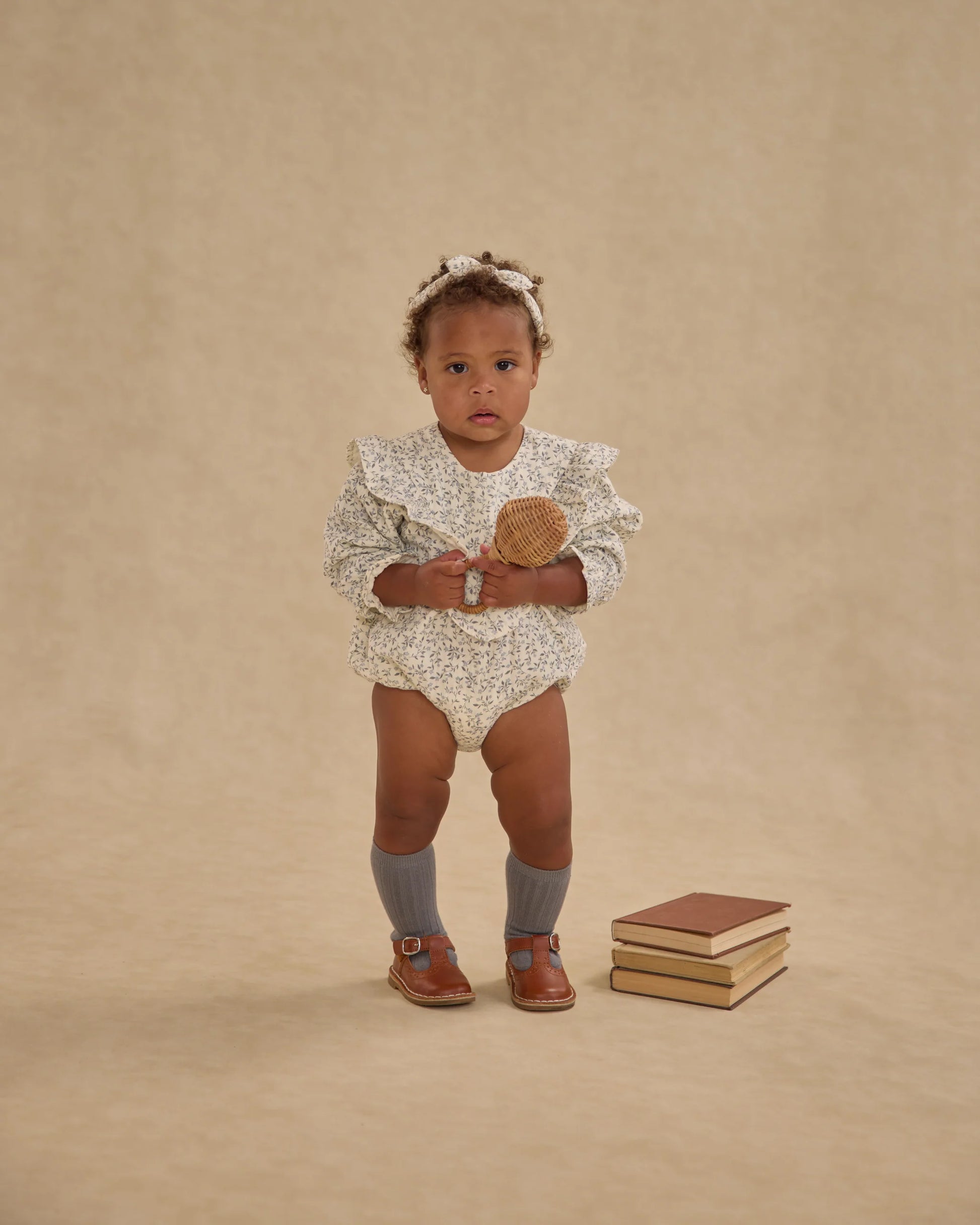 Winnie Romper in Blue Vines - Doodlebug's Children's Boutique