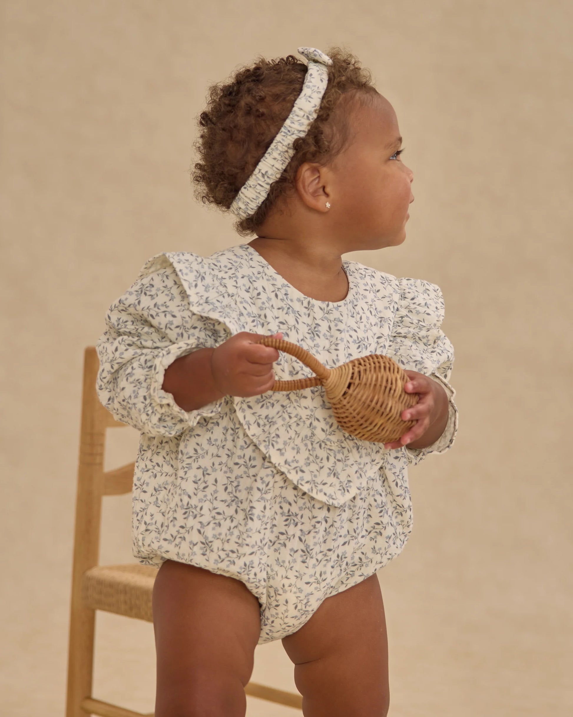 Winnie Romper in Blue Vines - Doodlebug's Children's Boutique