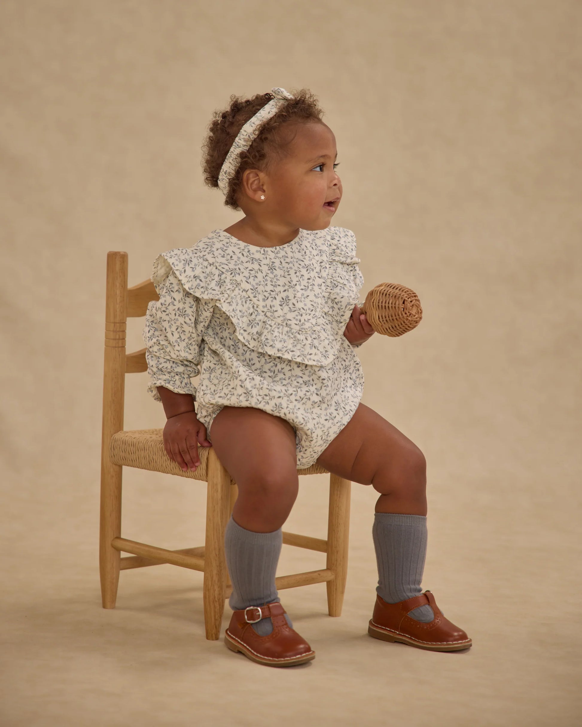 Winnie Romper in Blue Vines - Doodlebug's Children's Boutique