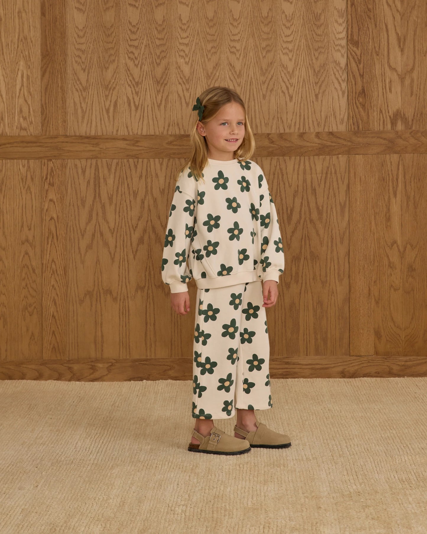 Wide Leg Sweatpant in Daisy - Doodlebug's Children's Boutique