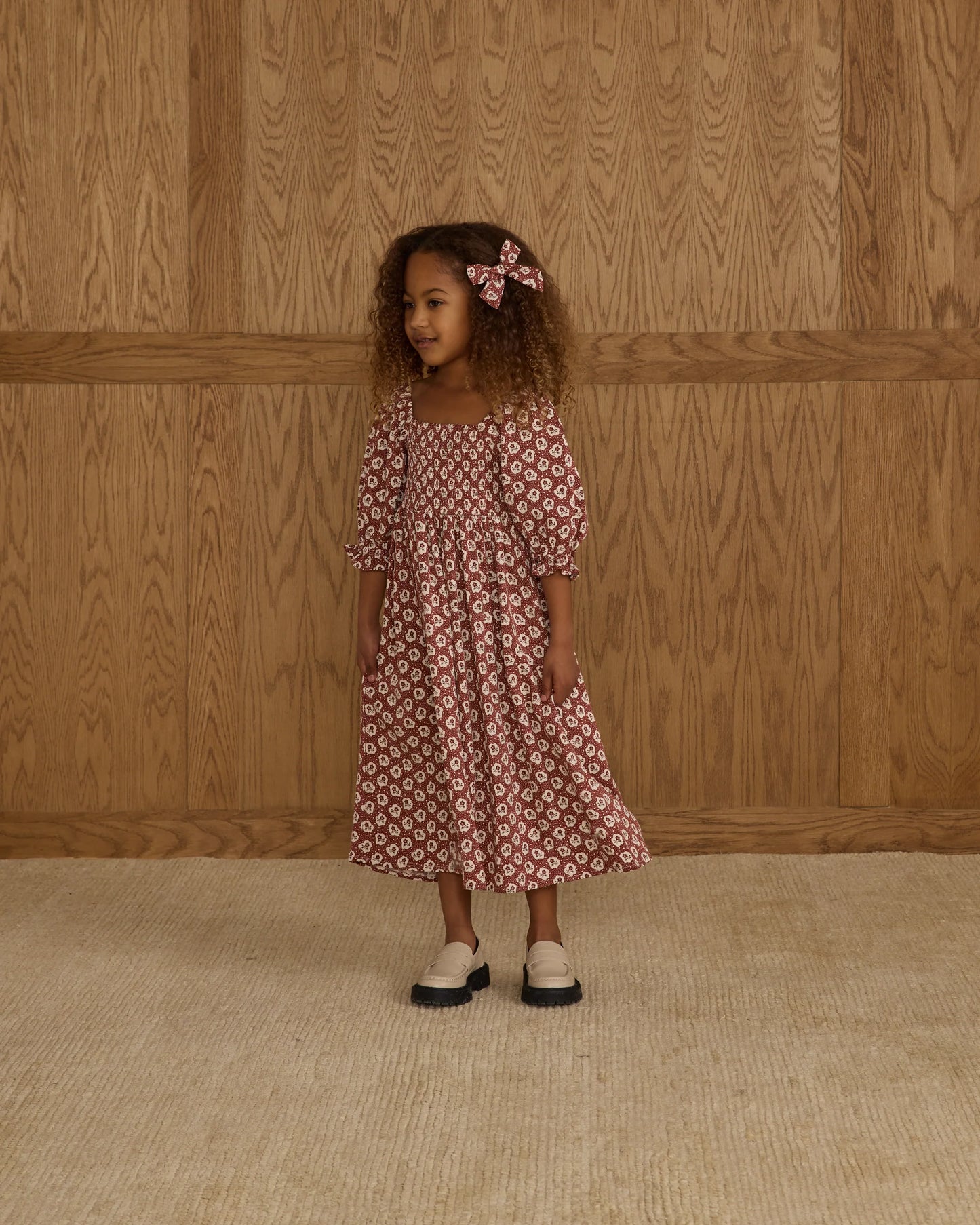 Adelaide Dress in Ruby Fleur - Doodlebug's Children's Boutique
