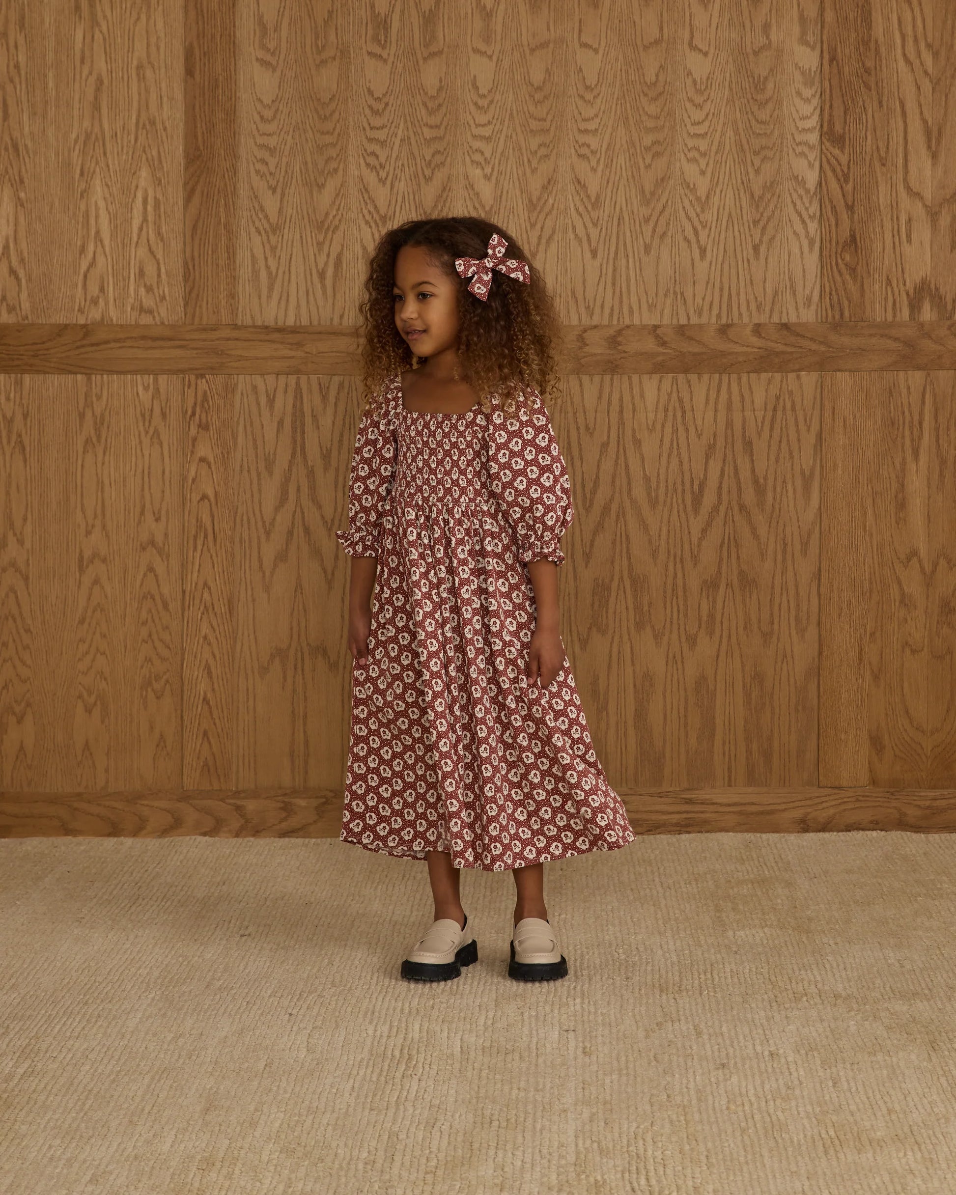 Adelaide Dress in Ruby Fleur - Doodlebug's Children's Boutique