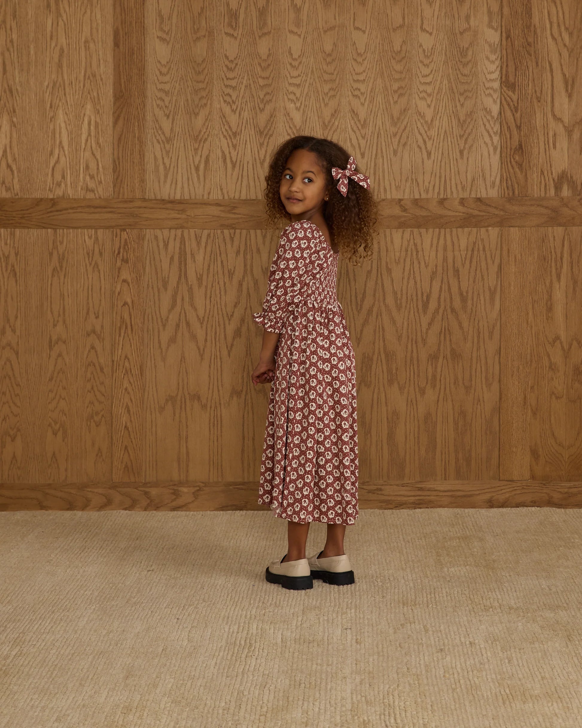 Adelaide Dress in Ruby Fleur - Doodlebug's Children's Boutique