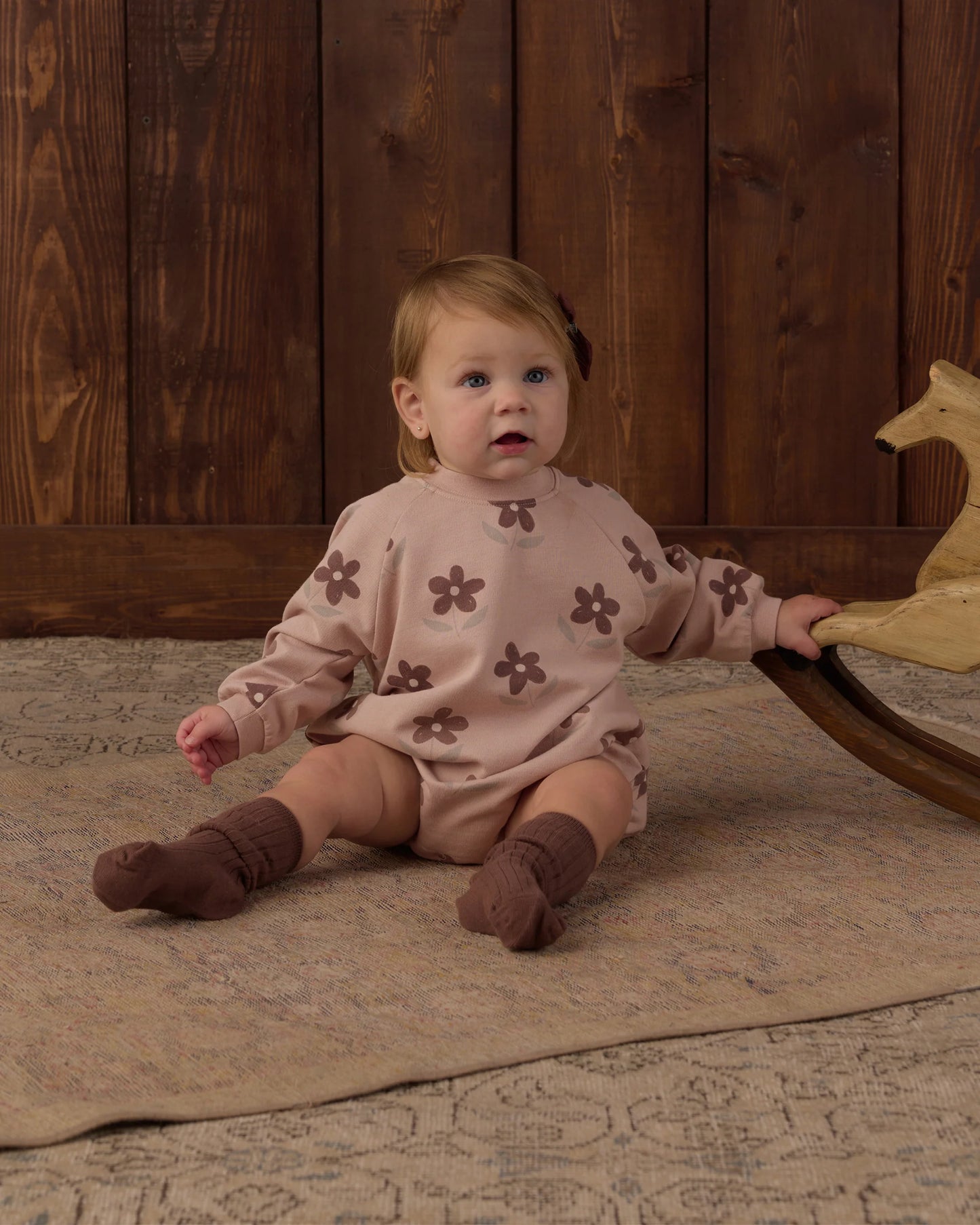 Crew Neck Romper in Daisy