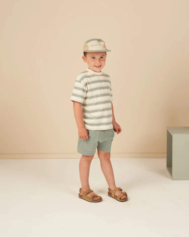 Relaxed Tee in Aqua Stripe  - Doodlebug's Children's Boutique