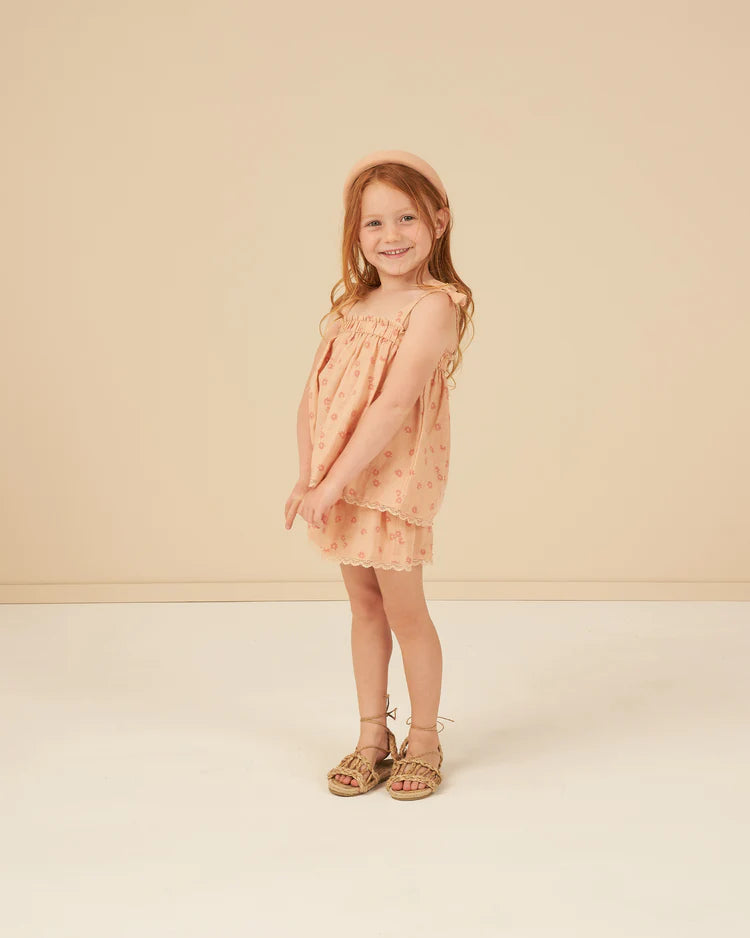 Remi Top in Pink Daisy  - Doodlebug's Children's Boutique
