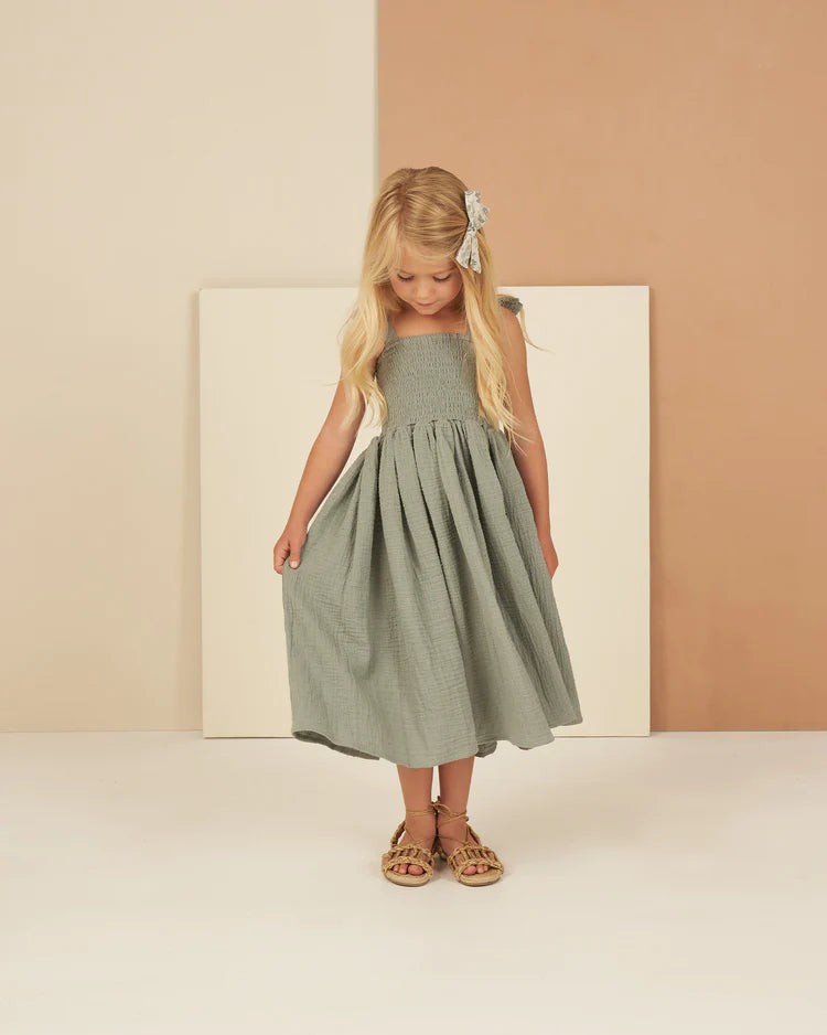 Ivy Dress in Aqua  - Doodlebug's Children's Boutique
