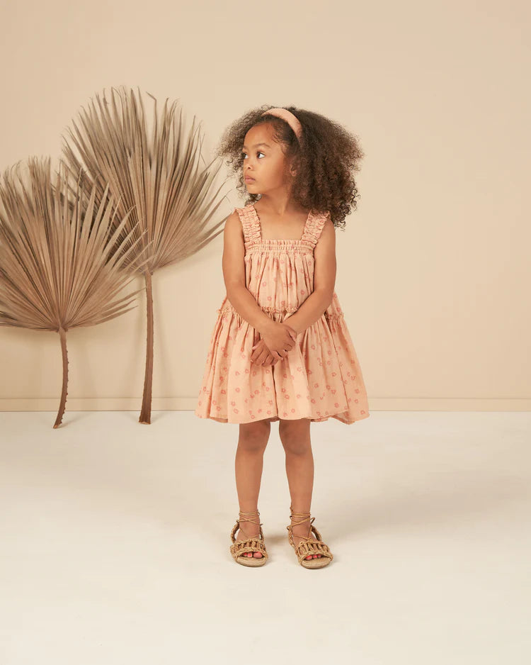 Cicily Dress in Pink Daisy  - Doodlebug's Children's Boutique