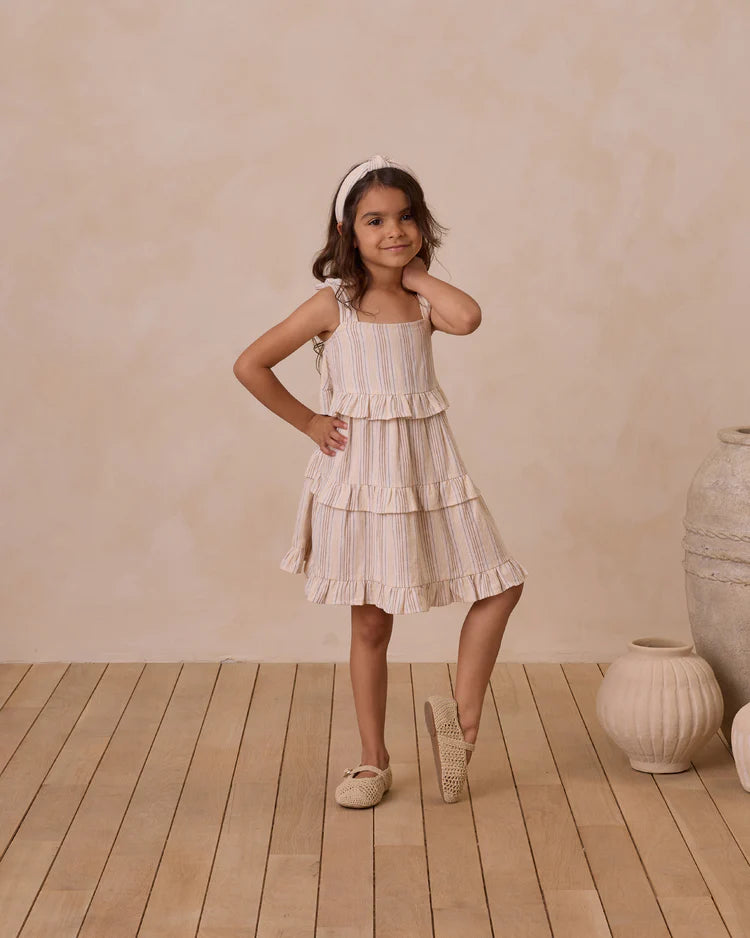 Ruffle Swing Dress in Summer Stripe - Doodlebug's Children's Boutique